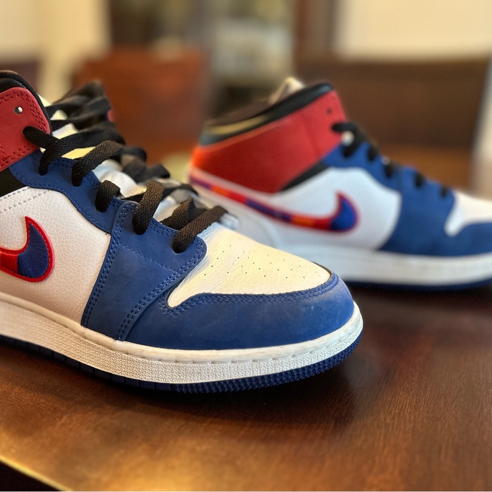 Jordan 1 Mids Multi-colored swoosh